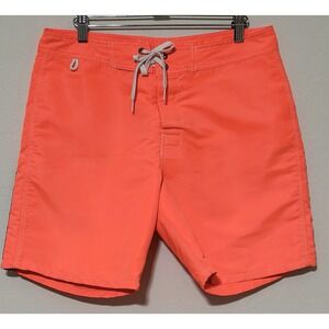 Sundek Iconic Taffeta Mid-length Swim Trunks Shorts Men's Size 30 Orange